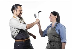 Escena de Amigos a la mesa