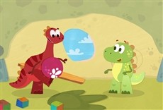 Escena de Dino & la búsqueda de huevos