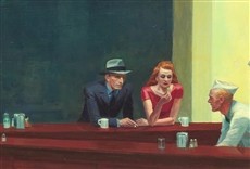 Escena de Edward Hopper y el lienzo en blanco