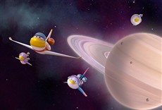 Escena de Exploradores espaciales