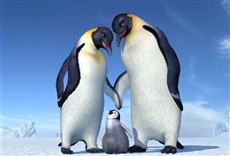 Escena de Happy Feet: rompiendo el hielo