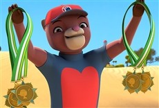 Escena de Héroes en la playa