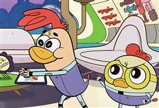 Escena de Pollos espaciales del espacio