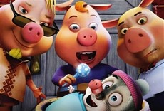 Escena de Tres cerdos y un bebé